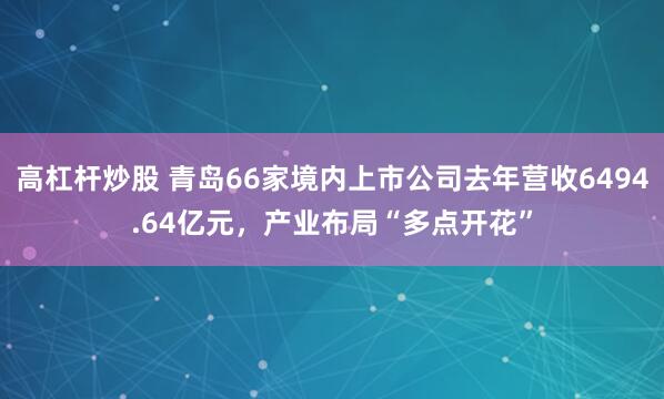 高杠杆炒股 青岛66家境内上市公司去年营收6494.64亿元，产业布局“多点开花”