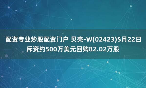 配资专业炒股配资门户 贝壳-W(02423)5月22日斥资约500万美元回购82.02万股